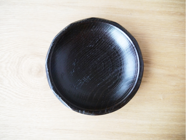茶托10センチ 木製 黒千筋】 100ｍｍ