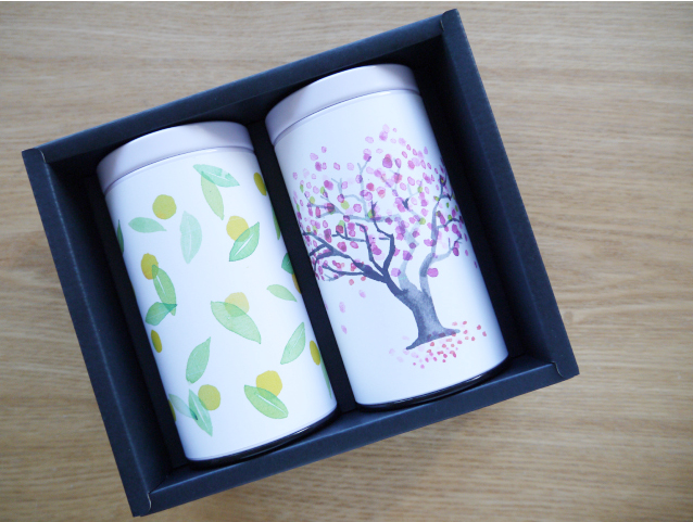 緑茶ギフト　柚子桜ＴＢ缶2　