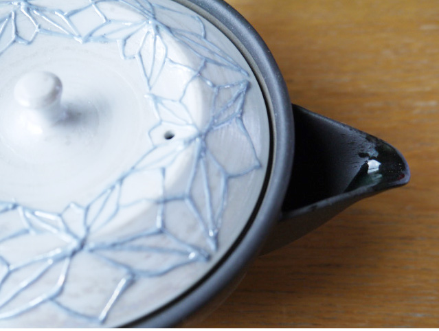 急須　有田焼　かご網